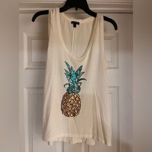 Express Ivory Pineapple Print Tank Top